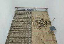 Obras en las canchas de Squash